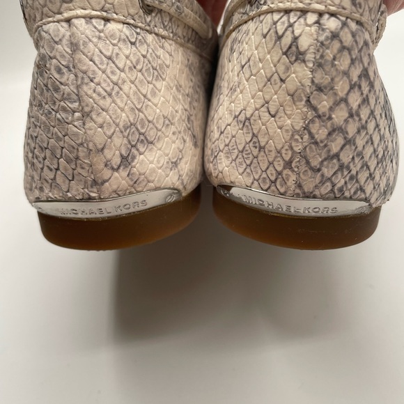 Michael Kors MK Leather Snake Print Loafers Size 7 - Picture 6 of 8